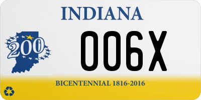 IN license plate 006X