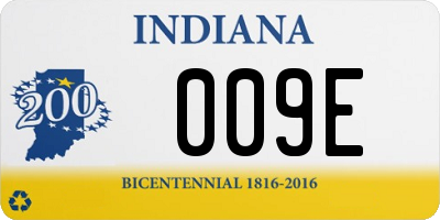 IN license plate 009E