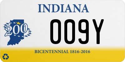 IN license plate 009Y