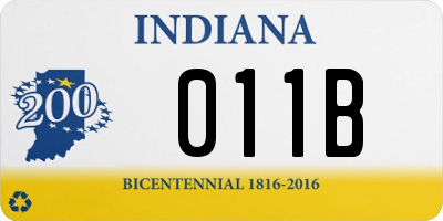 IN license plate 011B