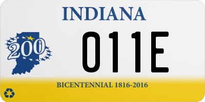 IN license plate 011E