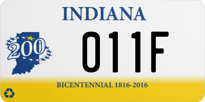 IN license plate 011F