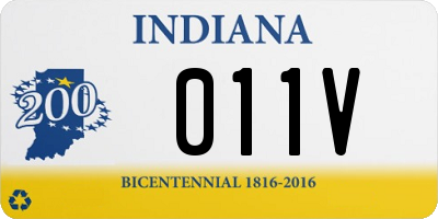 IN license plate 011V