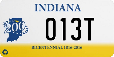 IN license plate 013T