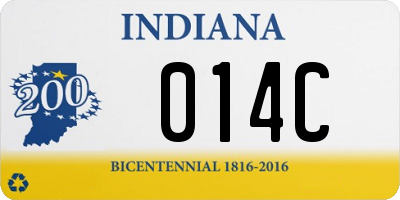 IN license plate 014C