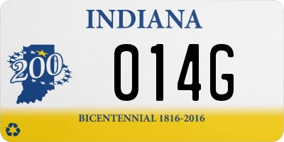 IN license plate 014G