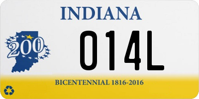 IN license plate 014L