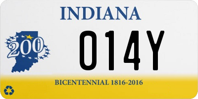 IN license plate 014Y