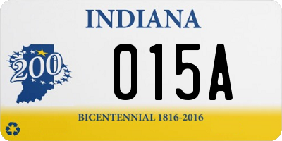 IN license plate 015A