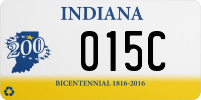 IN license plate 015C