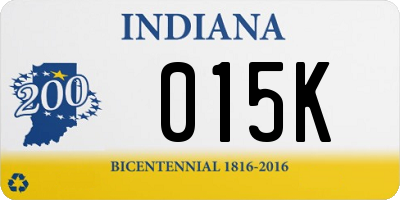 IN license plate 015K