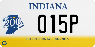 IN license plate 015P
