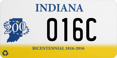 IN license plate 016C