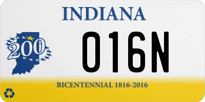 IN license plate 016N