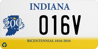 IN license plate 016V