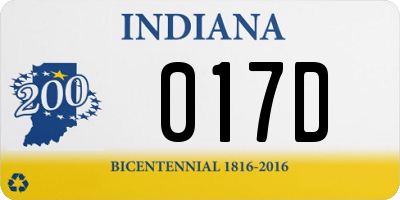IN license plate 017D