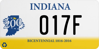 IN license plate 017F