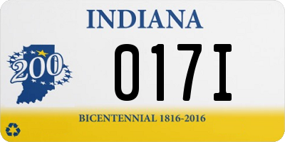 IN license plate 017I