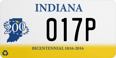 IN license plate 017P