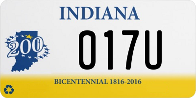 IN license plate 017U
