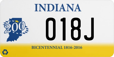 IN license plate 018J