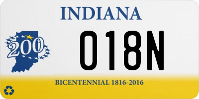 IN license plate 018N