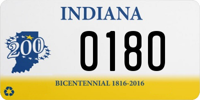 IN license plate 018O