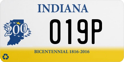 IN license plate 019P