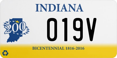 IN license plate 019V