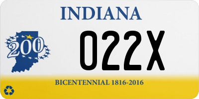 IN license plate 022X