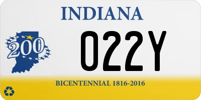 IN license plate 022Y