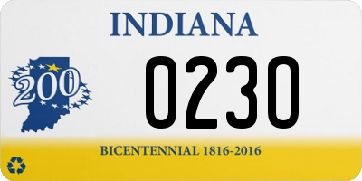 IN license plate 023O