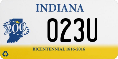IN license plate 023U