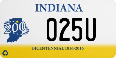 IN license plate 025U