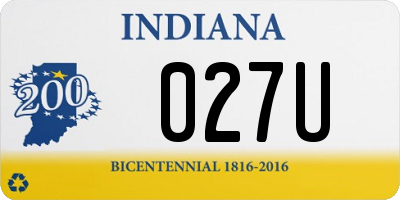 IN license plate 027U