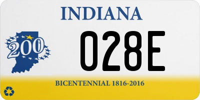 IN license plate 028E