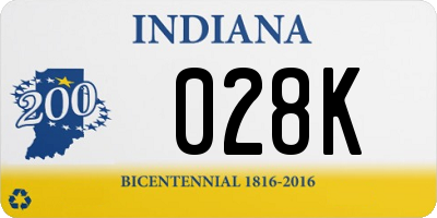 IN license plate 028K