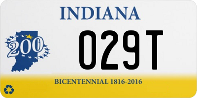 IN license plate 029T