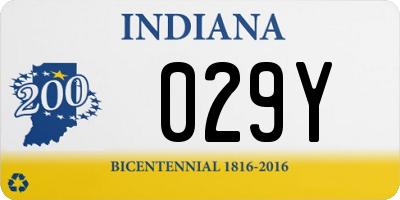 IN license plate 029Y