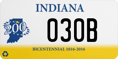 IN license plate 030B