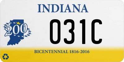 IN license plate 031C