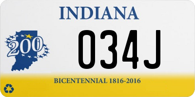 IN license plate 034J
