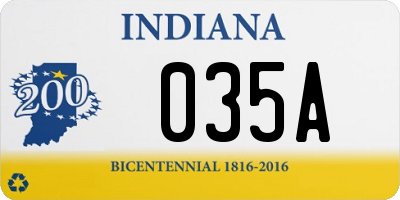 IN license plate 035A