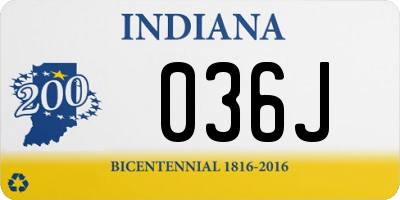 IN license plate 036J