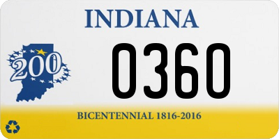 IN license plate 036O