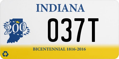 IN license plate 037T