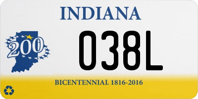 IN license plate 038L