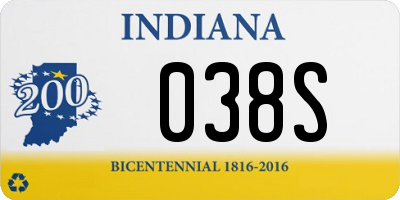 IN license plate 038S