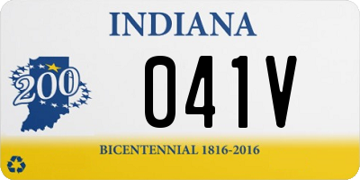 IN license plate 041V