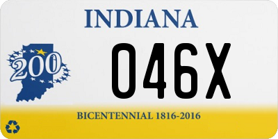 IN license plate 046X